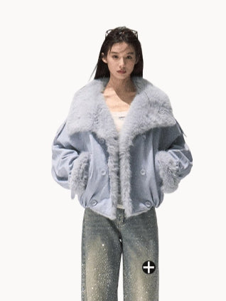 Fur-Collar Winter Parka Jacket