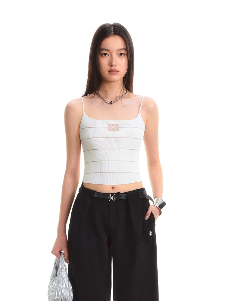 Ice Feel Striped Knit Vest - CHINASQUAD