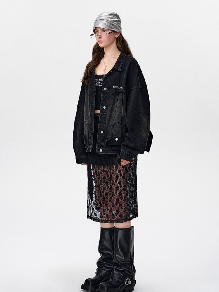 Convertible Denim Jacket with Puff Sleeves - CHINASQUAD