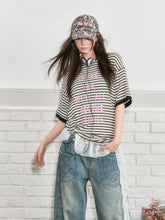 Floral Print Round Neck Short-Sleeve T-shirt  - CHINASQUAD