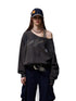 Off Shoulder Letter Print Sweatshirt - CHINASQUAD