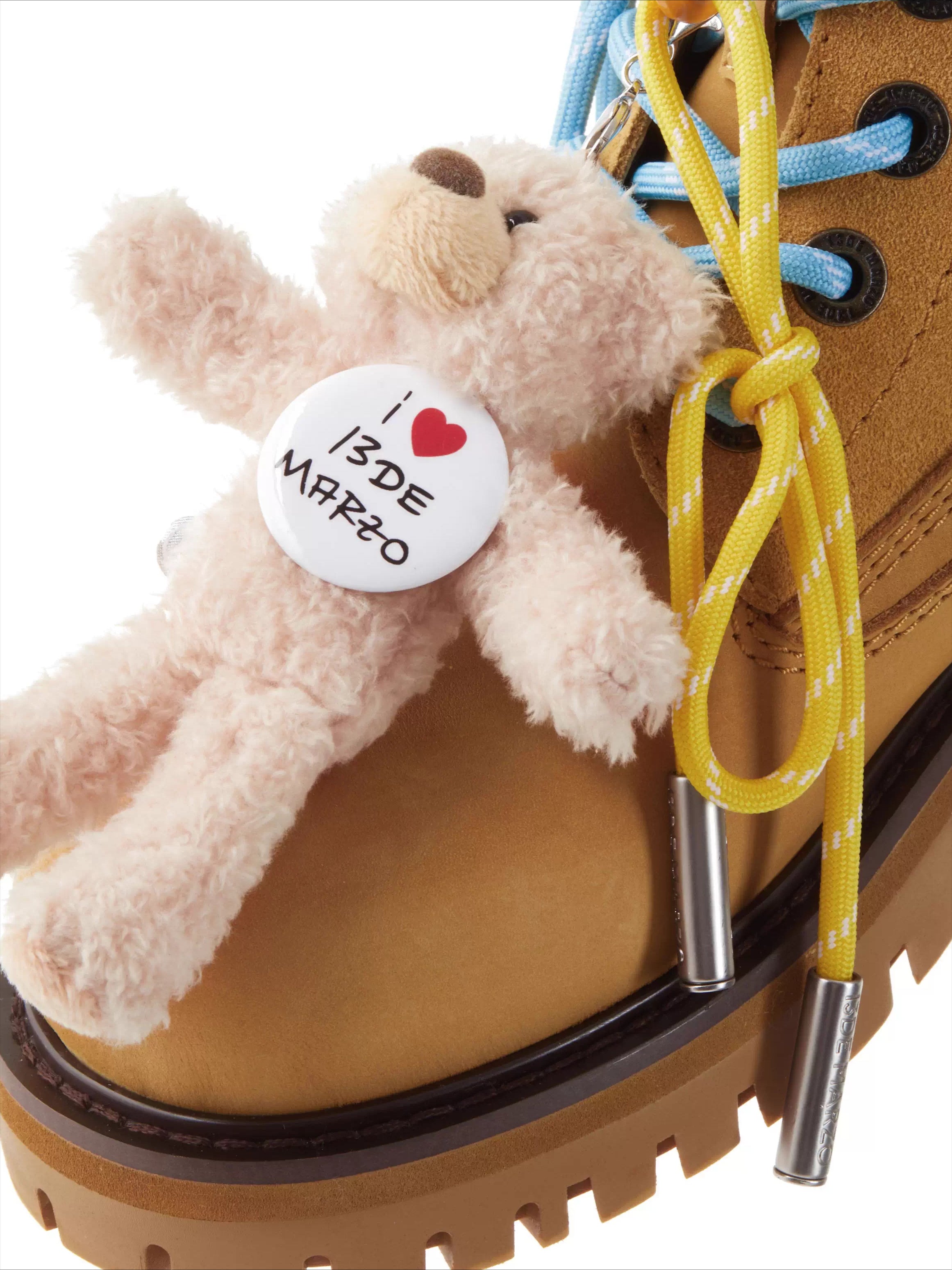 Charm-Embellished Platform Combat Boots