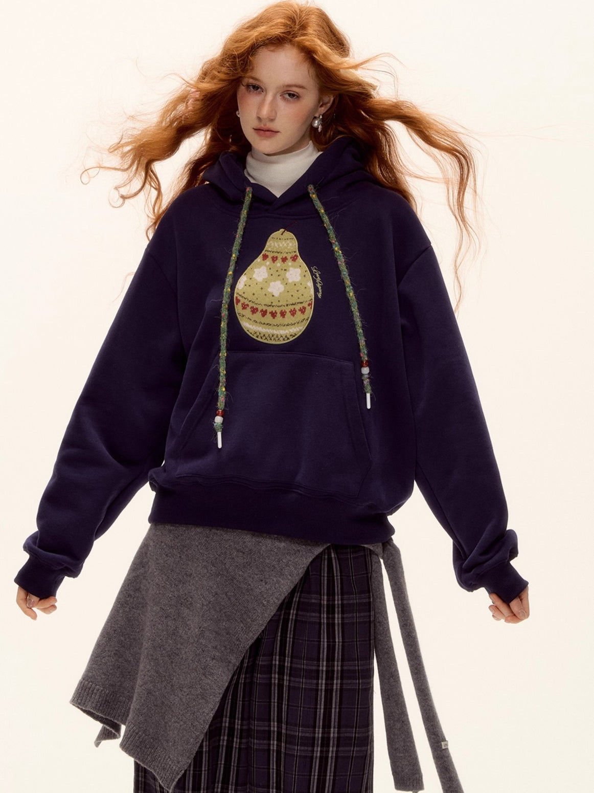 Brushed Fair Isle Knit Hoodie