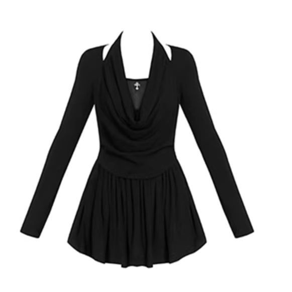 Cowl-Neck Knit Slim-Fit Dress