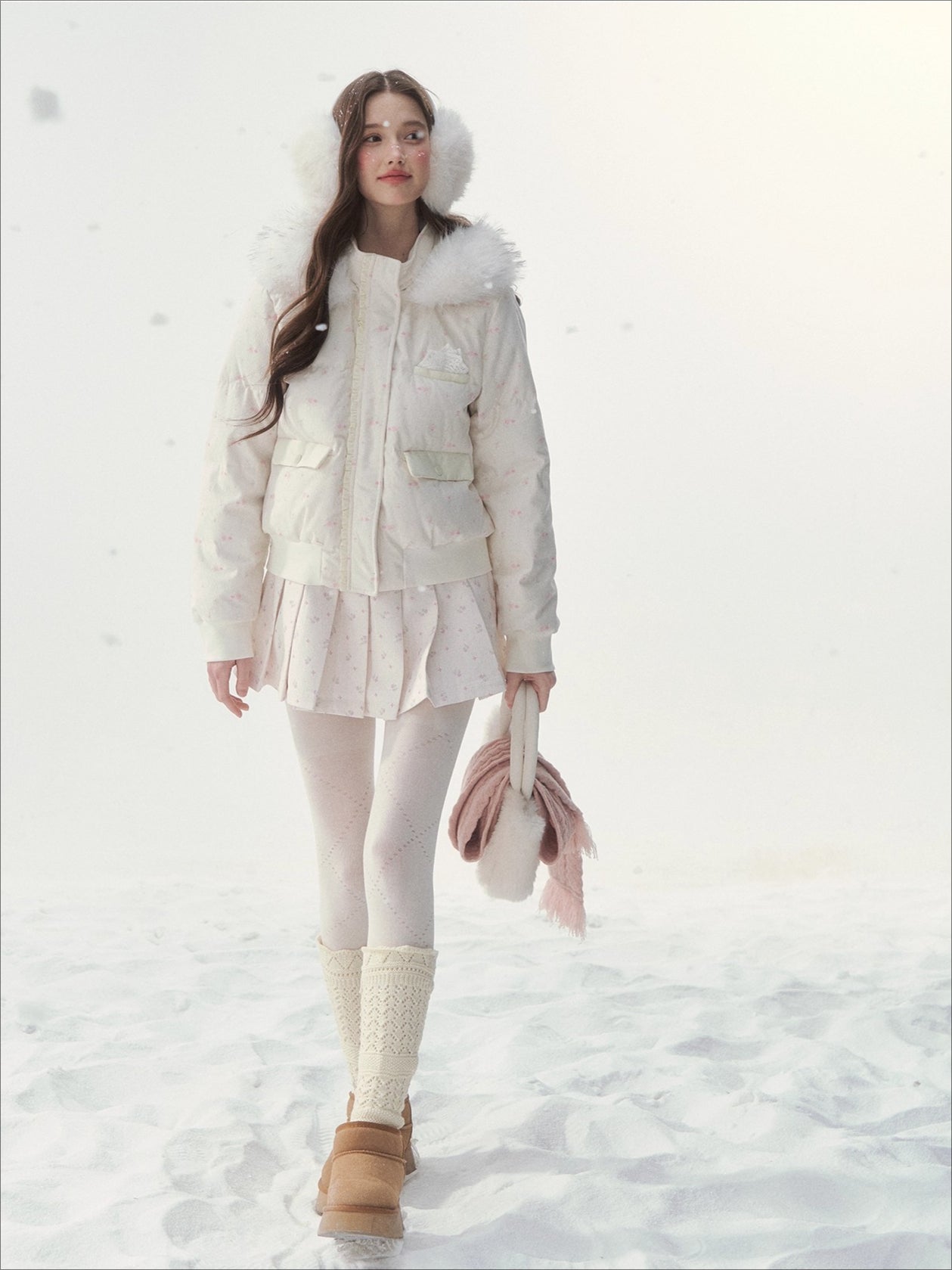 White Fur-Collar Duck Down Jacket