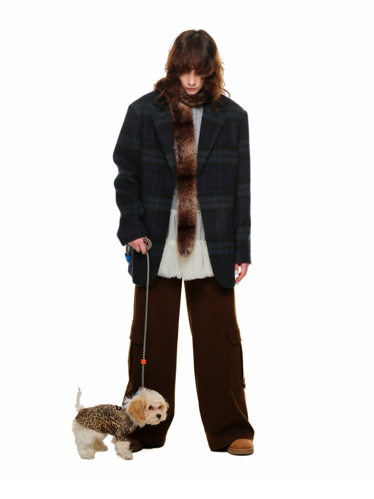 Brown Wool Wide-Leg Pants - CHINASQUAD