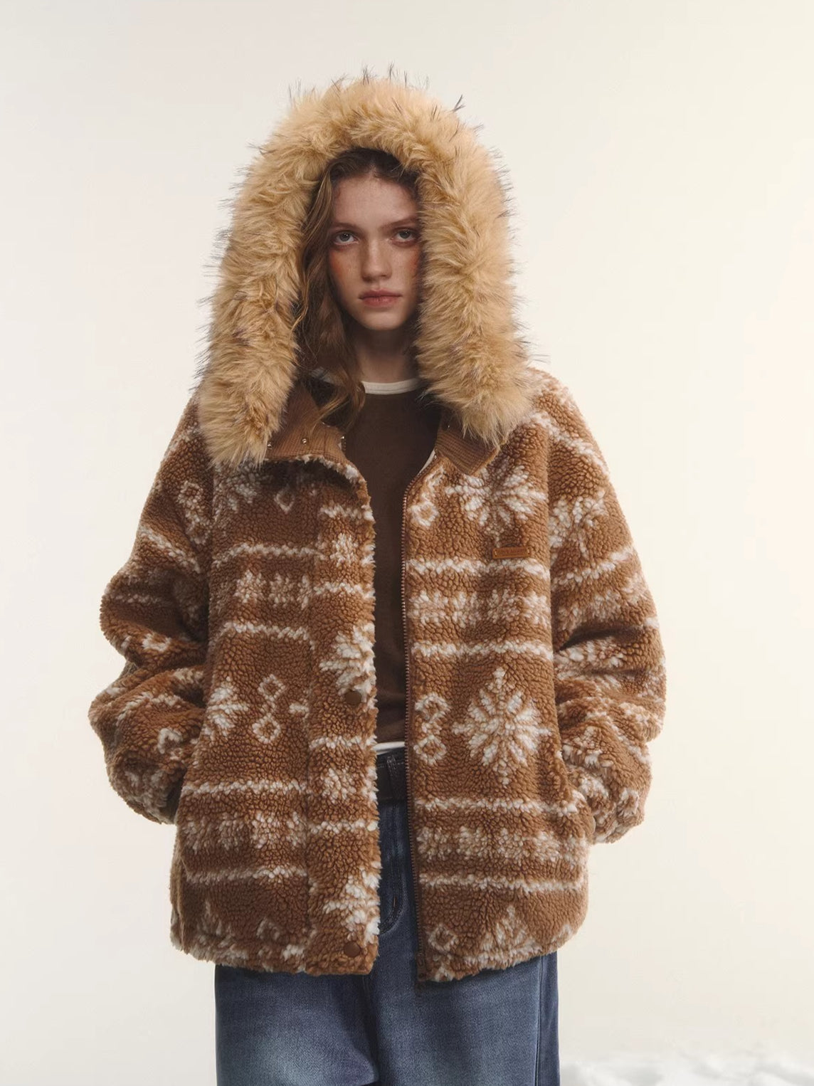 Fur Collar Fleece Hooded Jacket