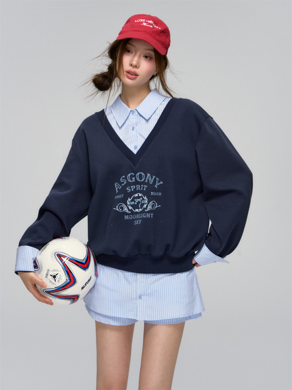 Yellow & Navy Collegiate Butterfly Sweatshirt & Skirt Set - CHINASQUAD