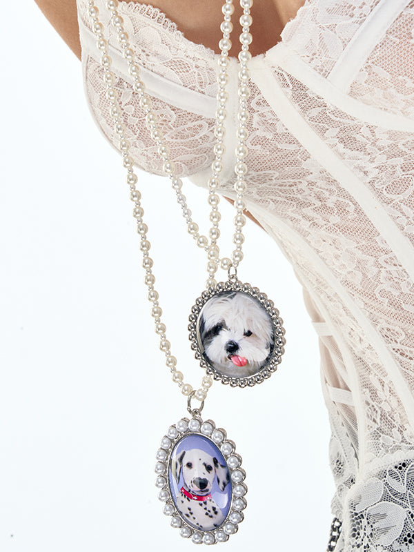 Designer Dog Pearl Long Necklace - CHINASQUAD