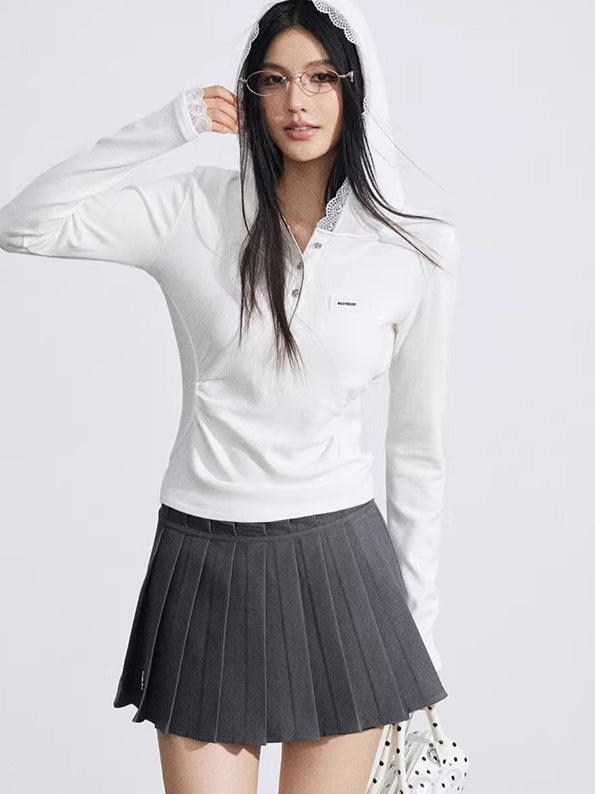 Pleated Layered Mini Skirt