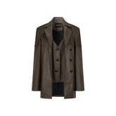 Structured Laced Leather Blazer - CHINASQUAD