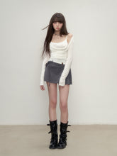 Pleated Bowknot Tie Half Skirt - CHINASQUAD