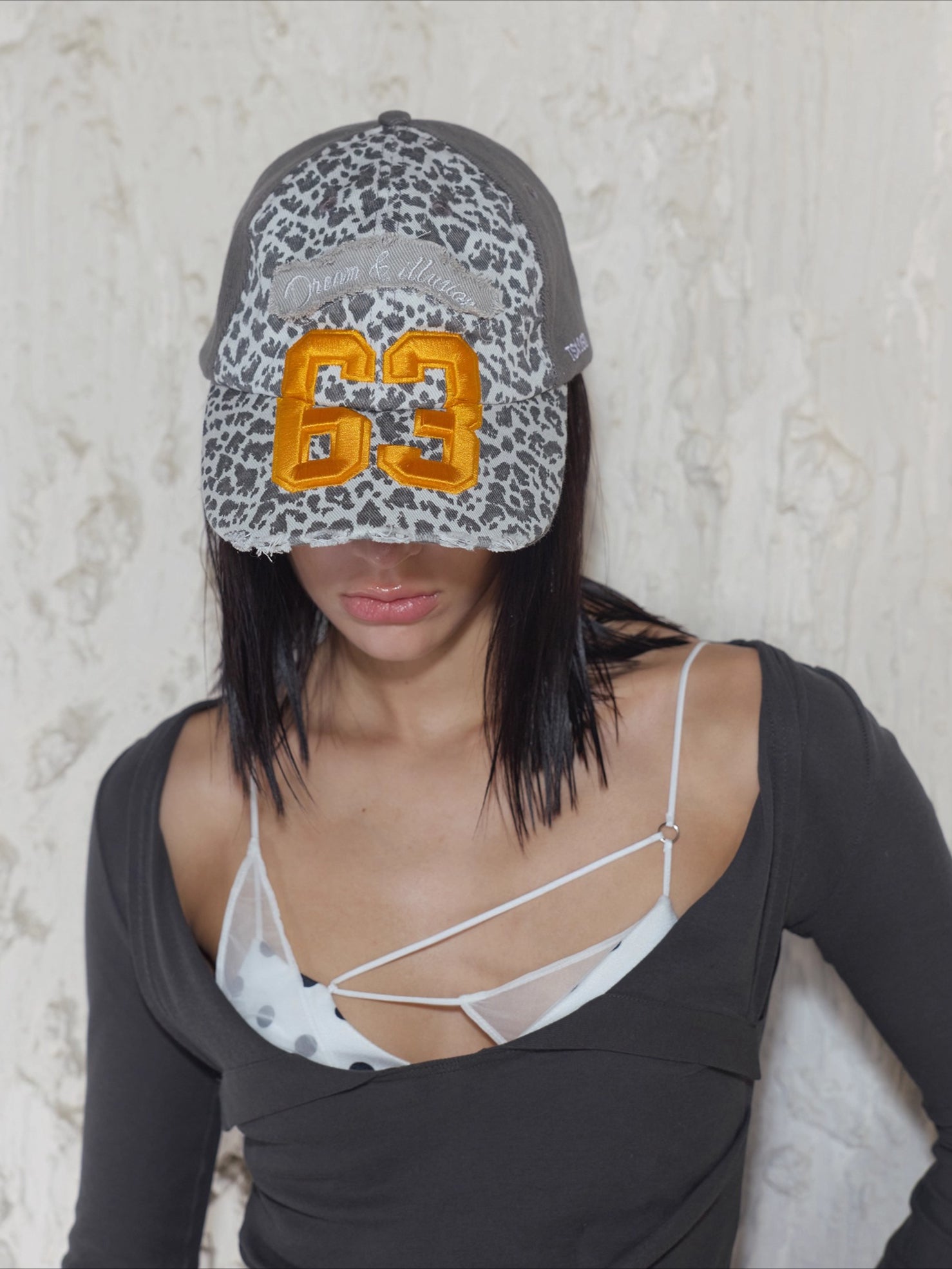 Rock Leopard Newspaper Print Baseball Cap