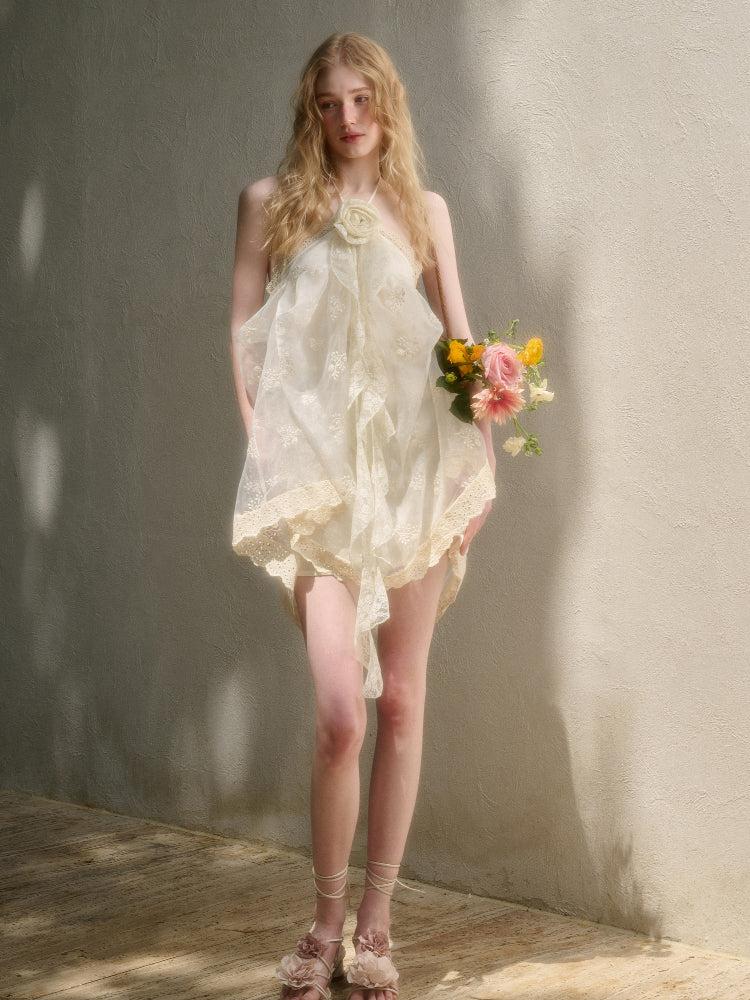 Cloud Fluffy Embroidered Lace Dress - CHINASQUAD