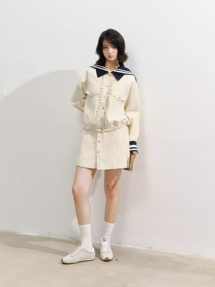 Naval Collar Vintage Stylish Jackets