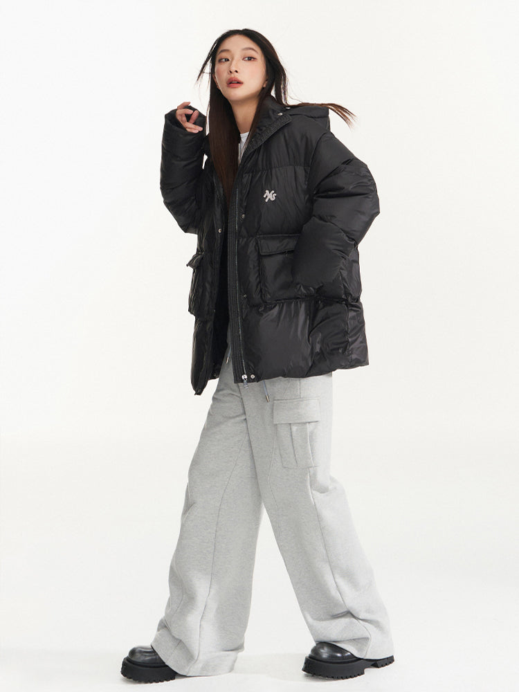 White Duck Down Hooded Jacket - CHINASQUAD
