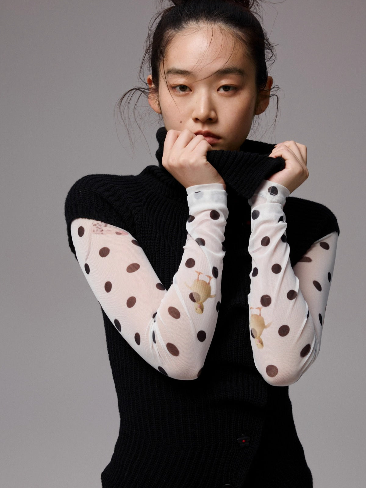 Asymmetric Neck Wool Blend Cardigan