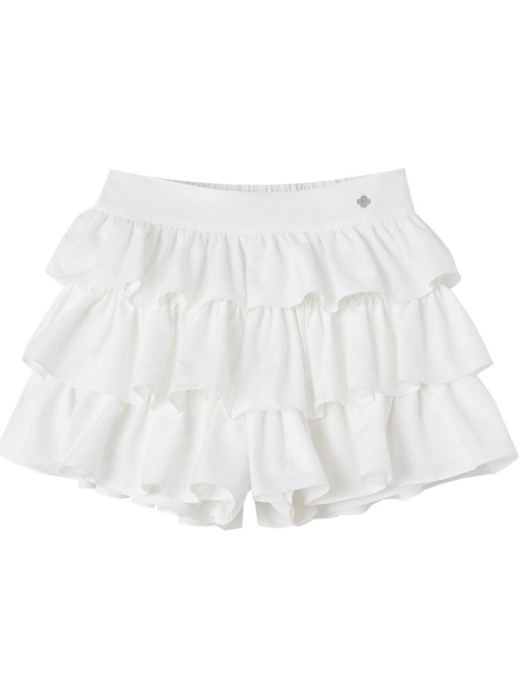 Pleated Lace Ruffle Tiered Skirt - CHINASQUAD