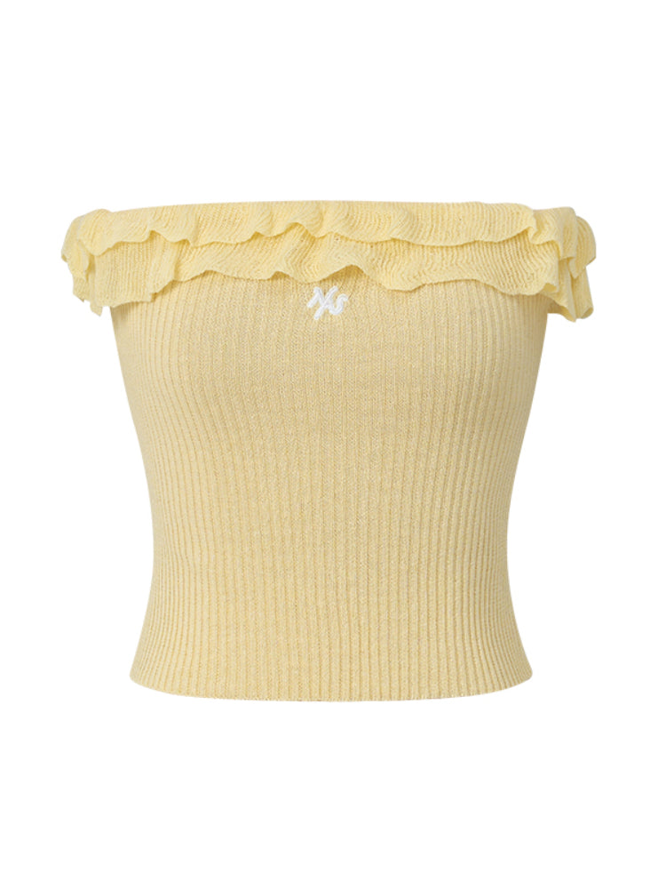 Ruffled Knit Modern Tank Top - CHINASQUAD