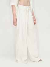 White Lyocell Wide-Leg Pants - CHINASQUAD