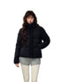Black Ruffled Short Down Jacket - CHINASQUAD