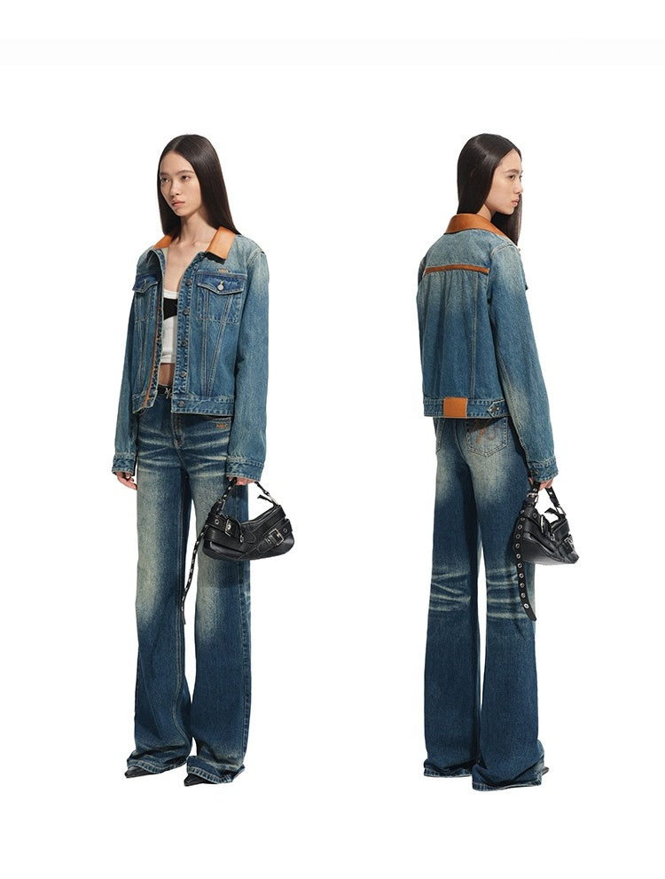 "Savanna Series" Washed Panel Denim Jacket - CHINASQUAD