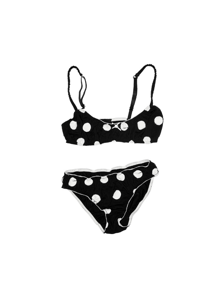 Color-Block Polka Dot Lace Lingerie