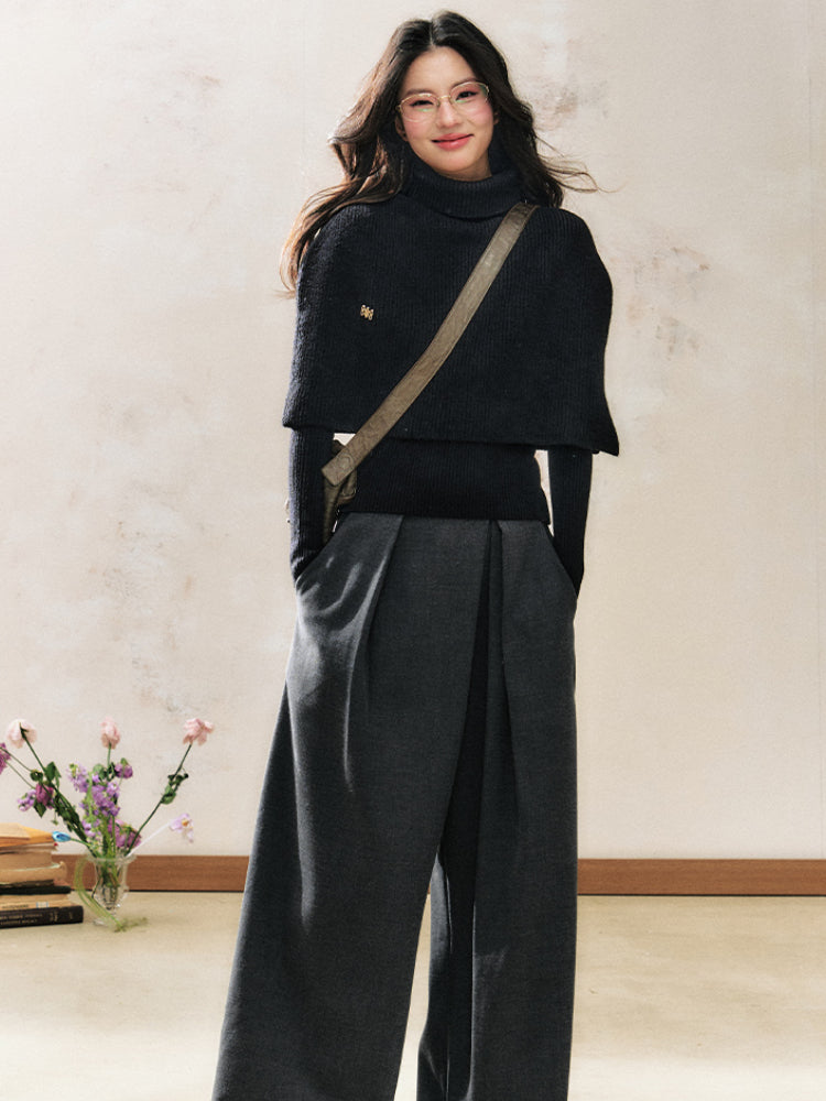 Black Design Hoodie Knitted Sweater - CHINASQUAD