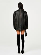 Compass Wild Distressed Leather Blazer - CHINASQUAD