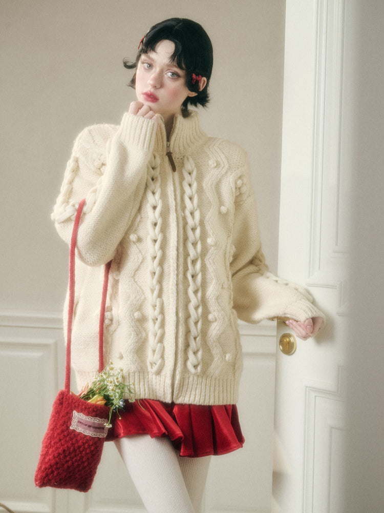 Wool Blend Cream Cloud Coat - CHINASQUAD