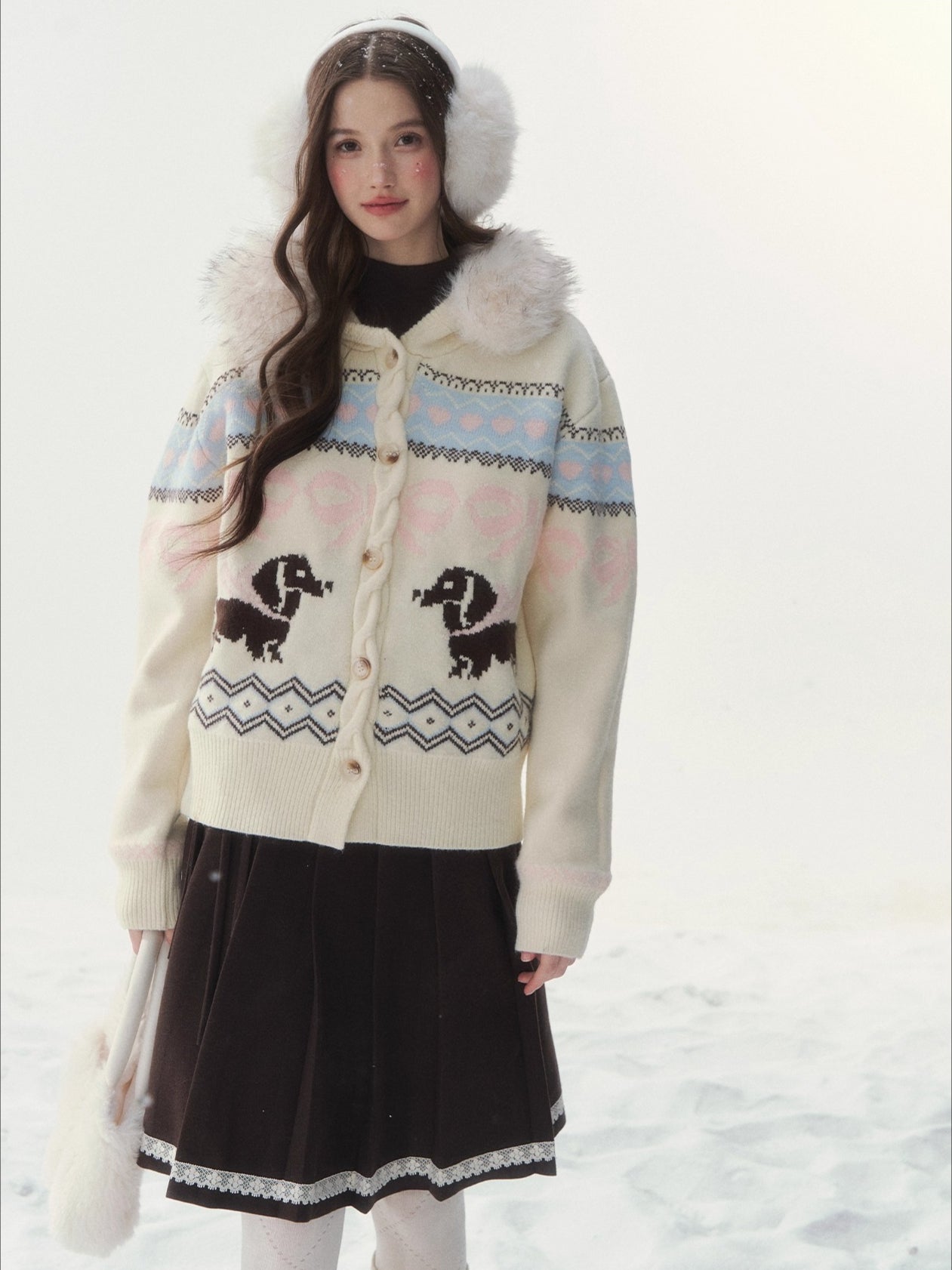 Vintage Dachshund Thermal Knit Sweater