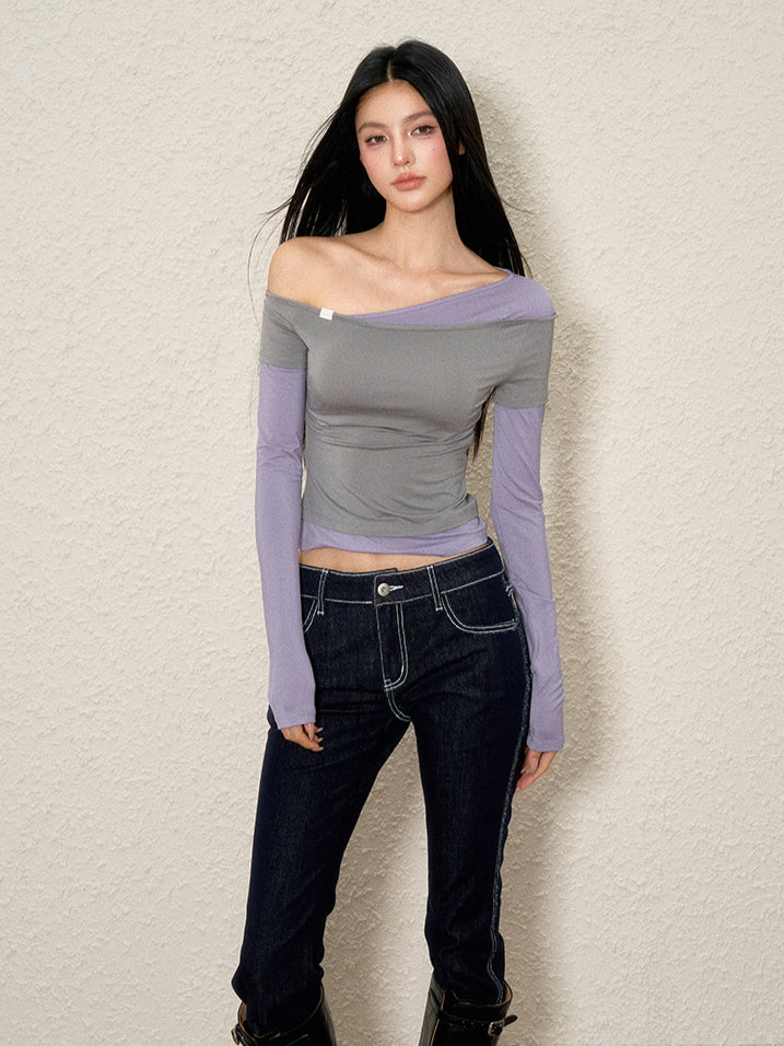 Asymmetric Shoulder Modal Top - CHINASQUAD
