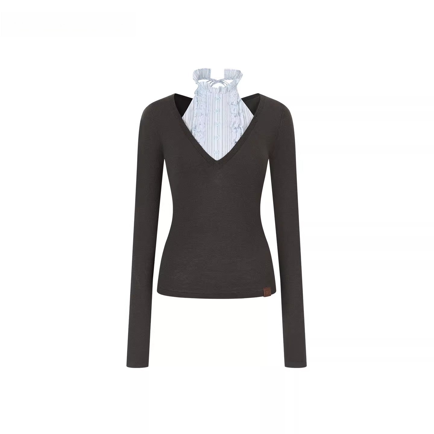 Patchwork Layered-Effect Knit Top