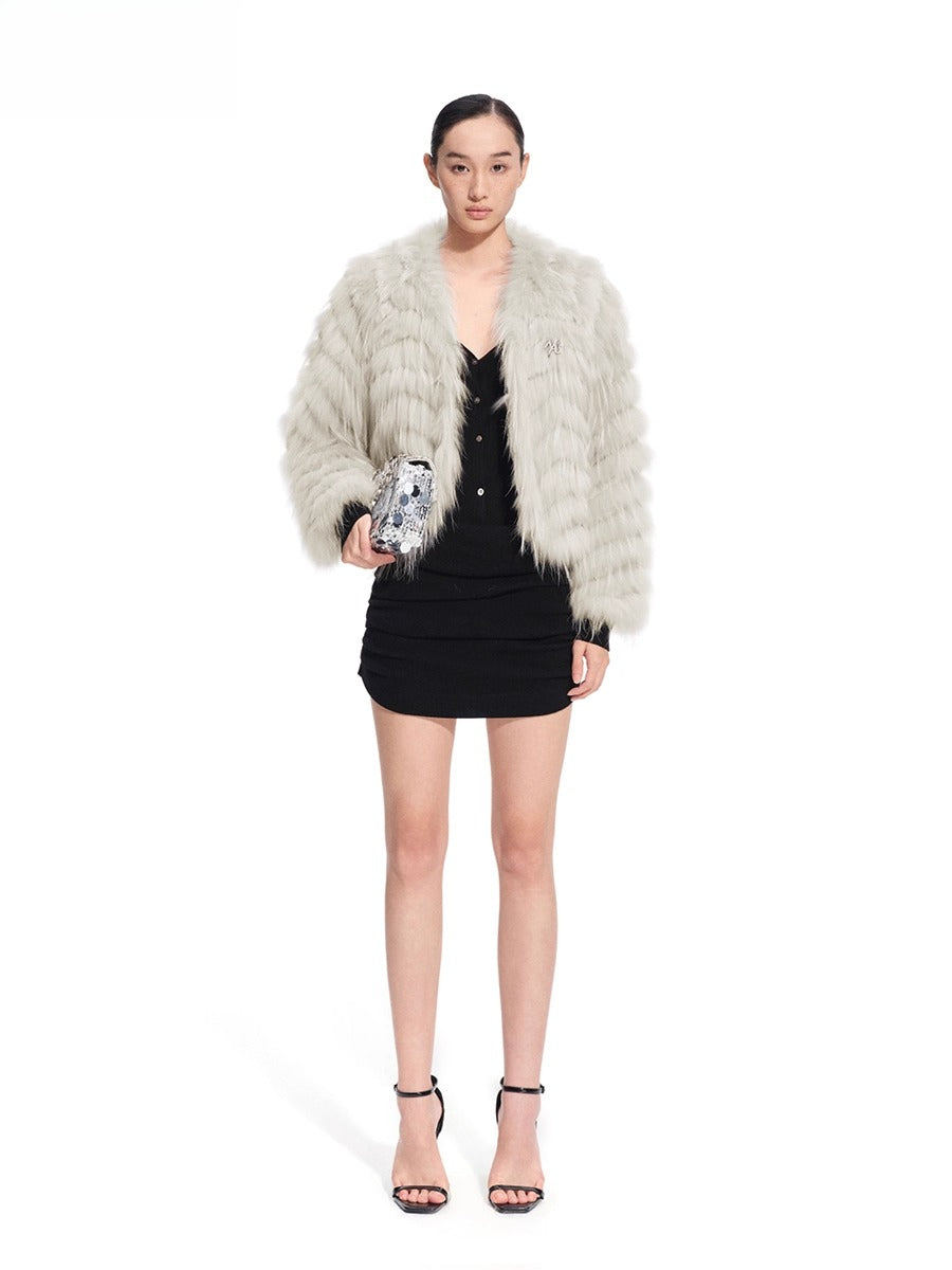 Bordeaux Raccoon & Rabbit Fur Jacket