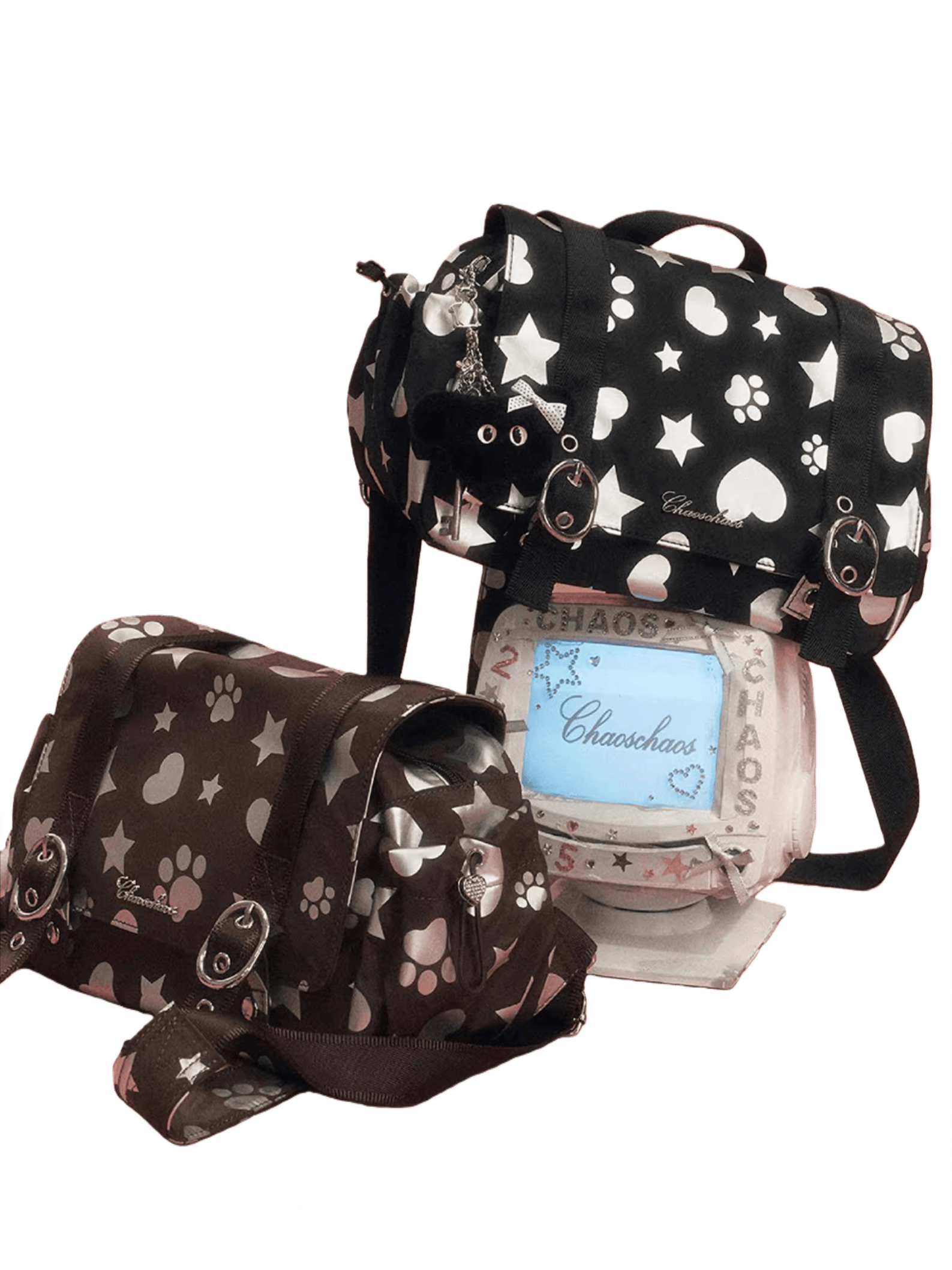 Silver-Stamped Matte Square Backpack