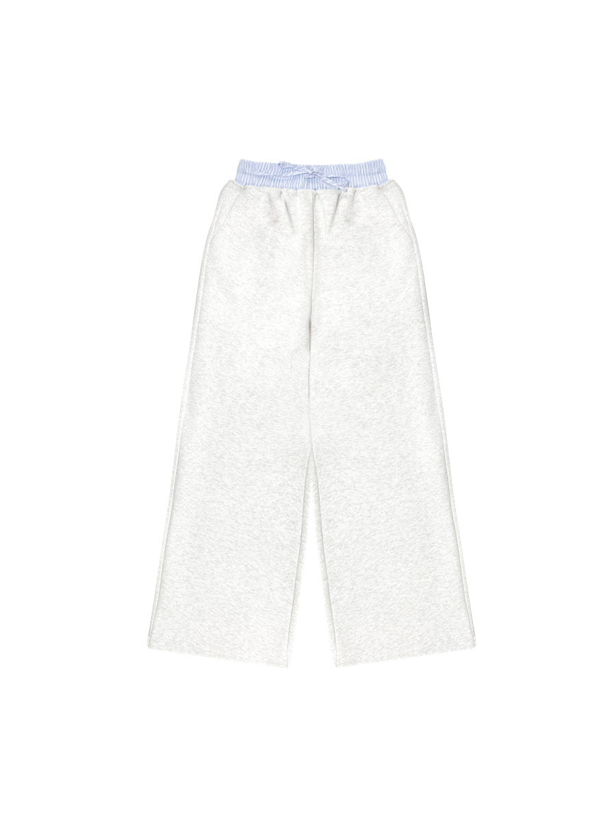 Striped Contrast Waist Wide-Leg Pants - CHINASQUAD