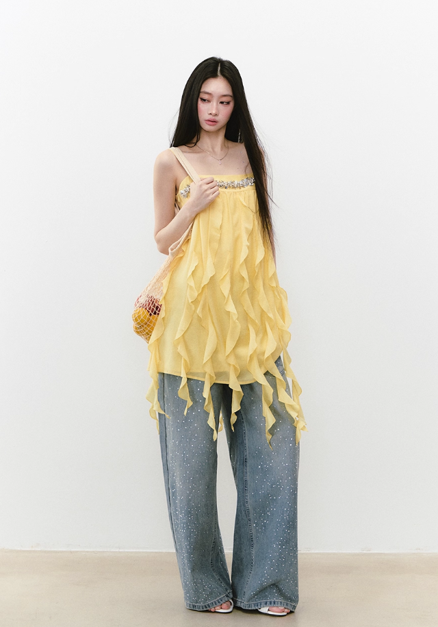 Beaded Flowing A-line Acetate Dress - CHINASQUAD