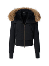 Fur Collar Fleece-Lined Short Coat - CHINASQUAD