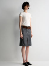 Grey Wool Double-layer Suit Midi Skirt - CHINASQUAD