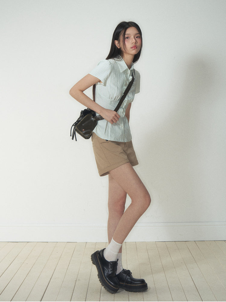 College - Style Slim Short - Sleeve Shirt - CHINASQUAD