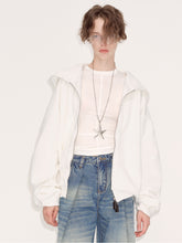 White Hooded Zip-Up Sweatshirt - CHINASQUAD