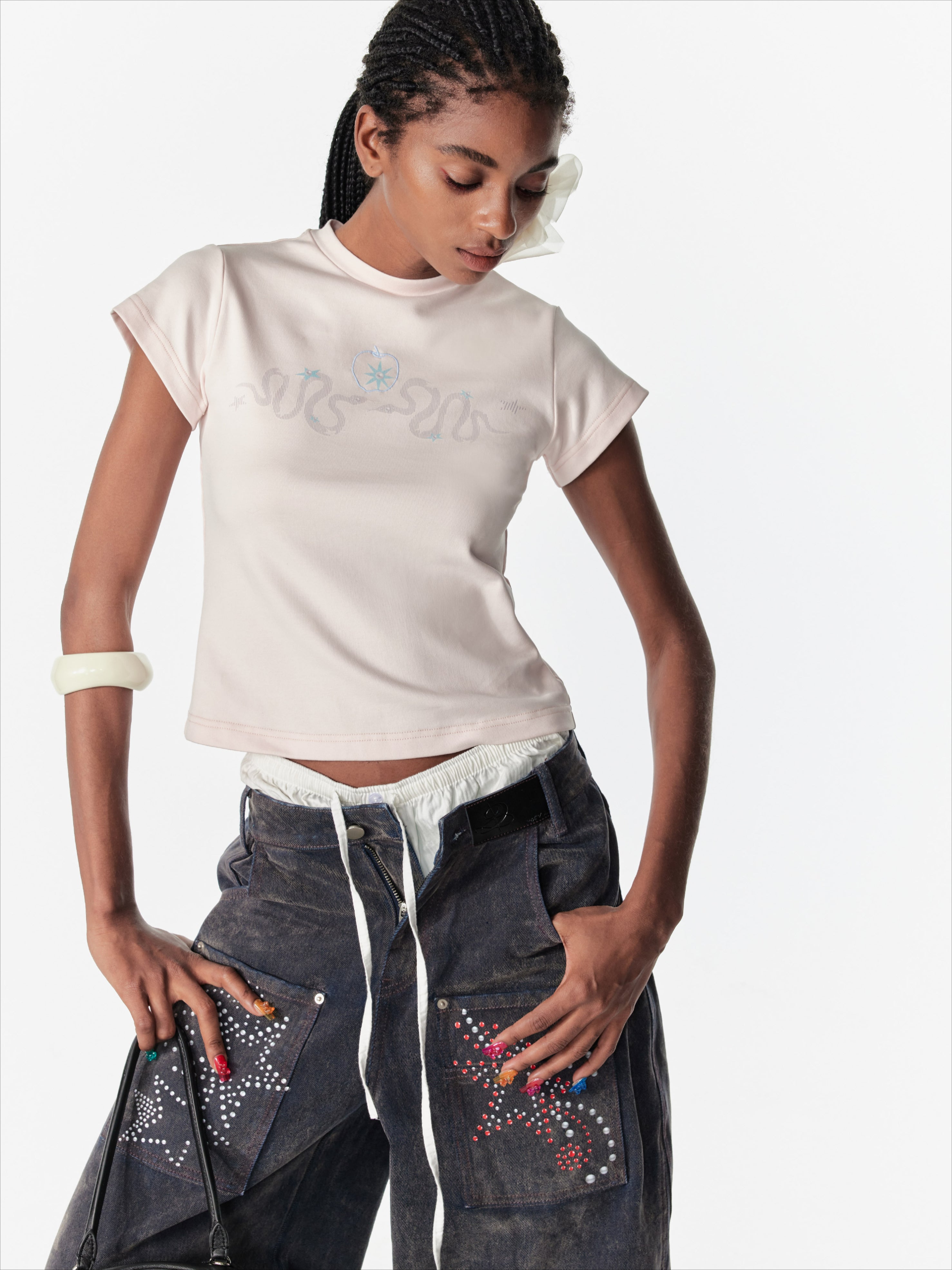 Punk Snake Embroidered T-shirt - CHINASQUAD