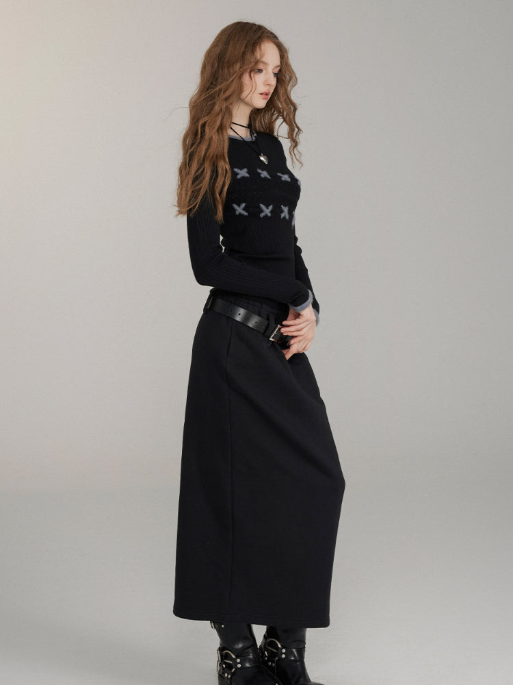 Textured Fur-Stitch Knit Sweater - CHINASQUAD