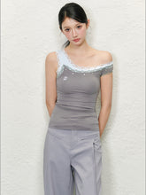 Color-block Lace Irregular Backless Vest - CHINASQUAD