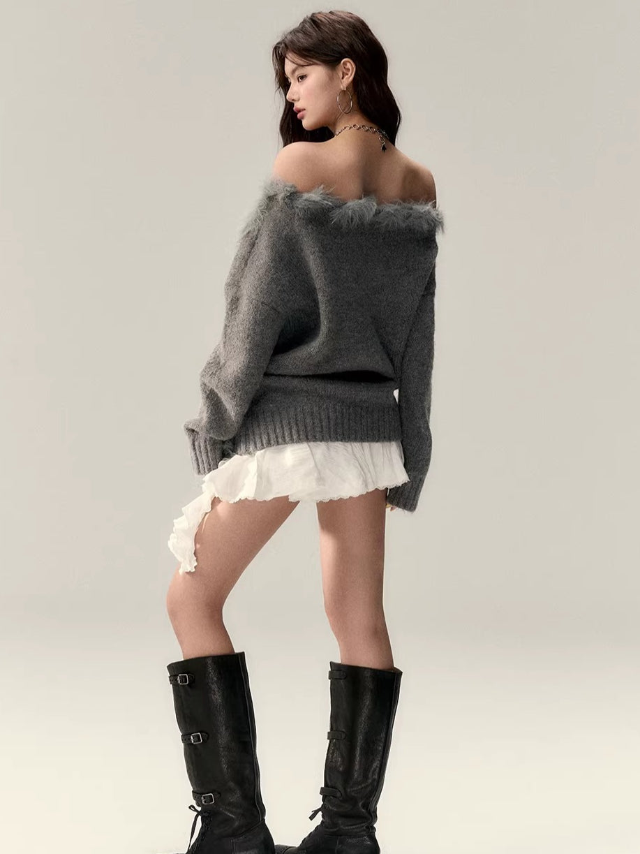 Color-Blocked Wool-Blend Knit Top