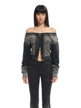 Washed Slim-Fit One-Shoulder Zip-up Sweatshirt - CHINASQUAD