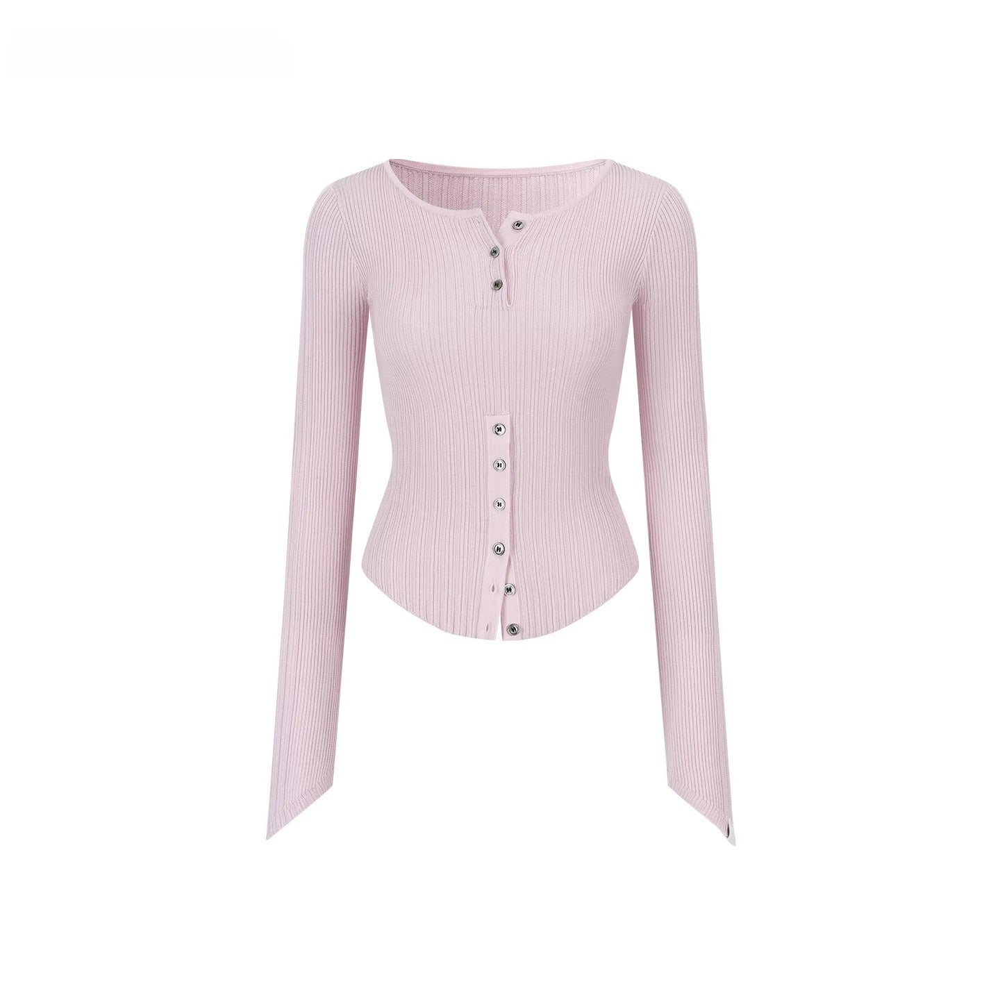 Ribbed Silk-Blend Buttoned Knit T-Shirt