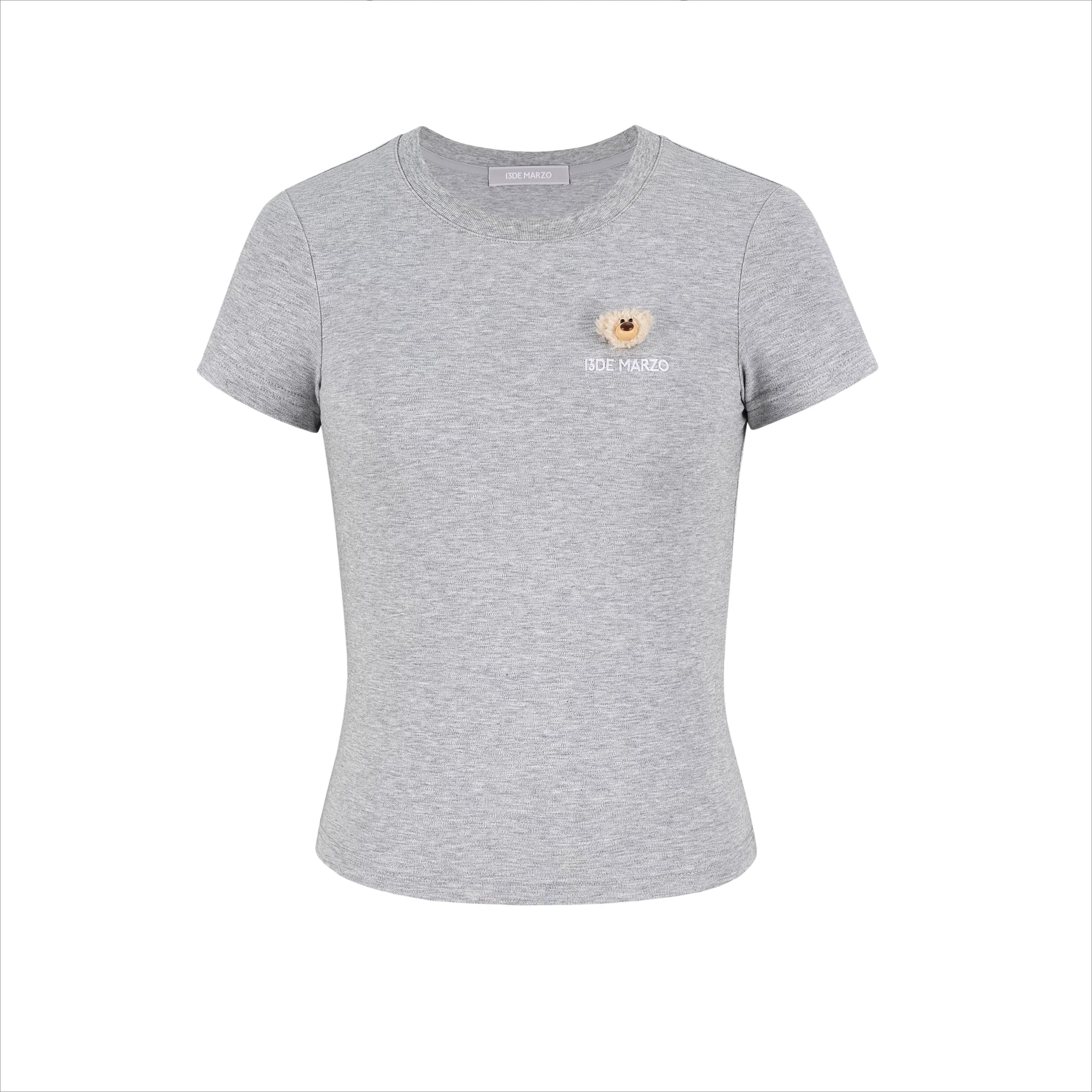 Mini Bear Fitted Cropped Tee