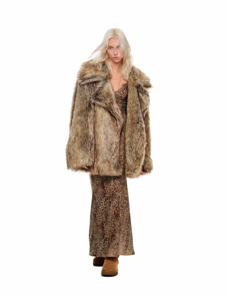 Leopard Print Mesh Lace Mermaid Slip Dress - CHINASQUAD