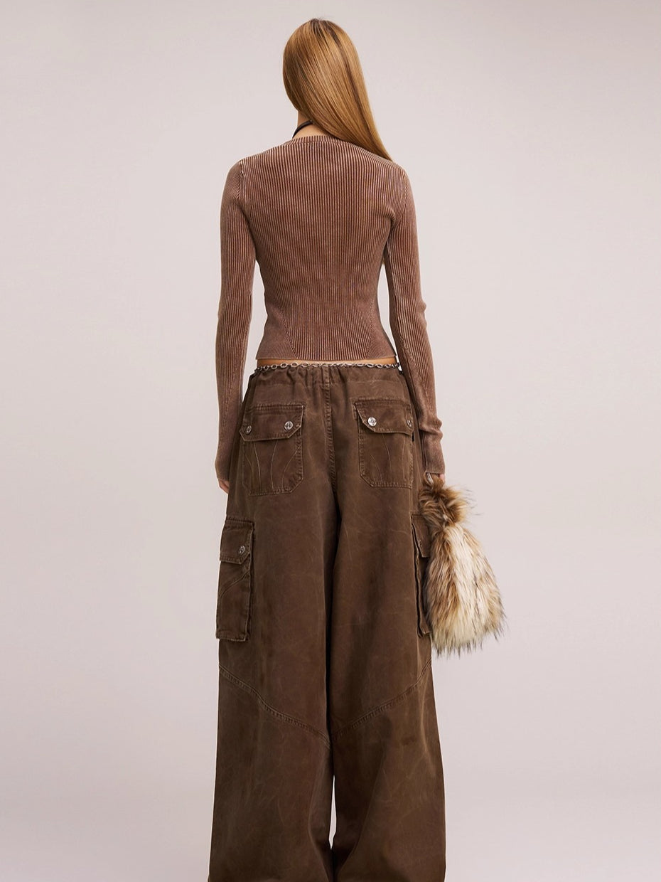 Wild Retro Long-Sleeve Knit Crewneck